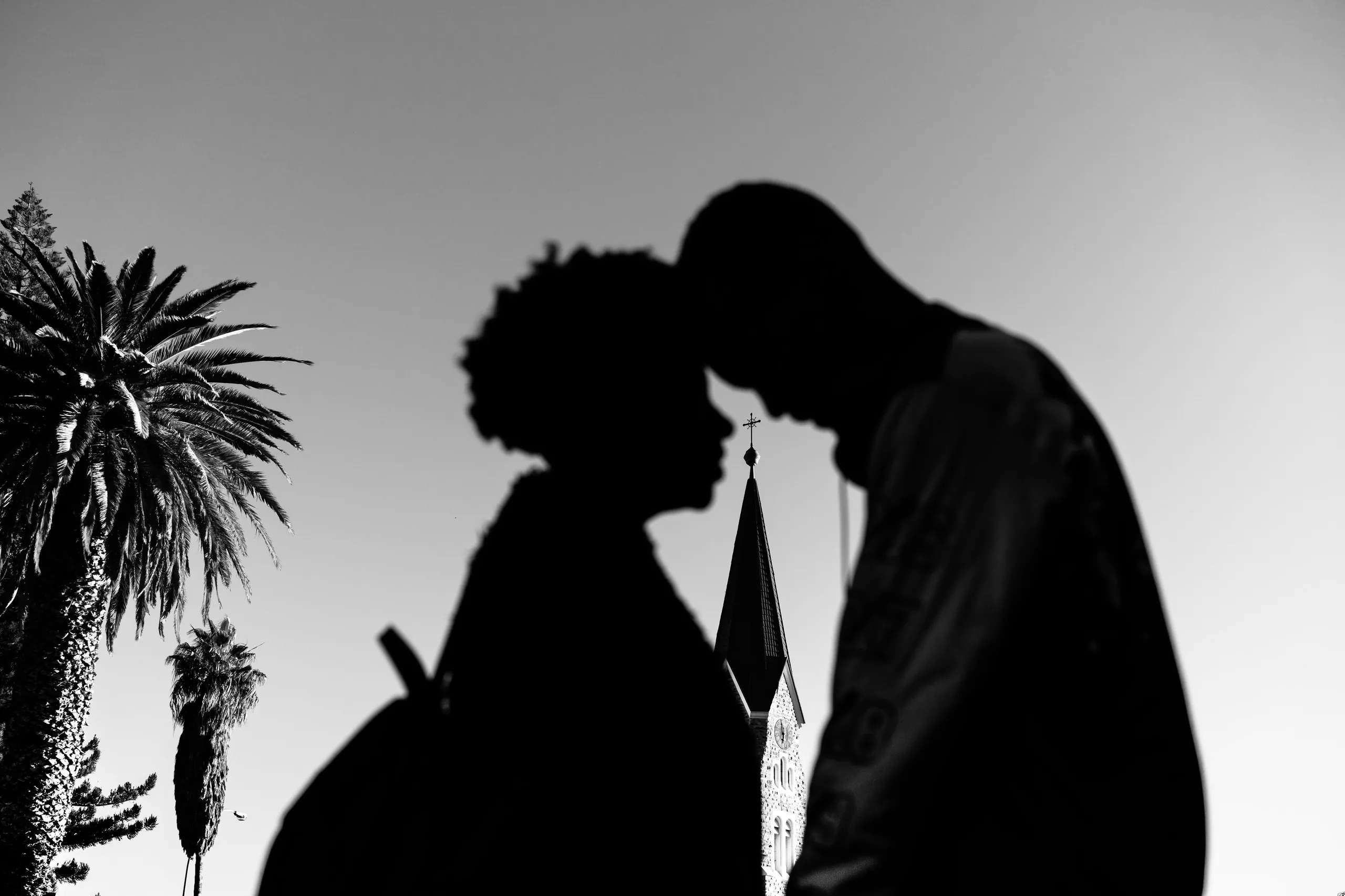 Windhoek Couple in Parliament Gardens with church in background